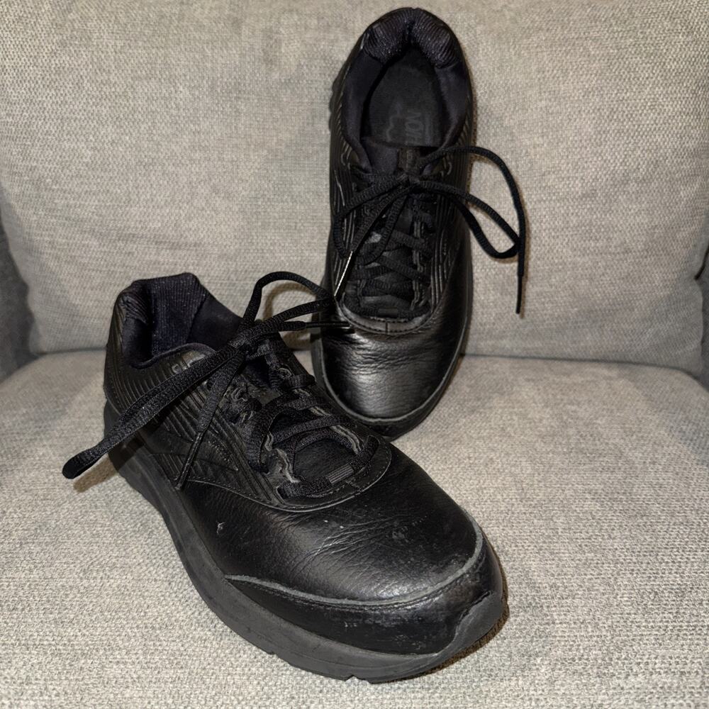 Brooks Addiction WLK Womens 7.5 N Black Leather Athletic Shoes 1203072A072